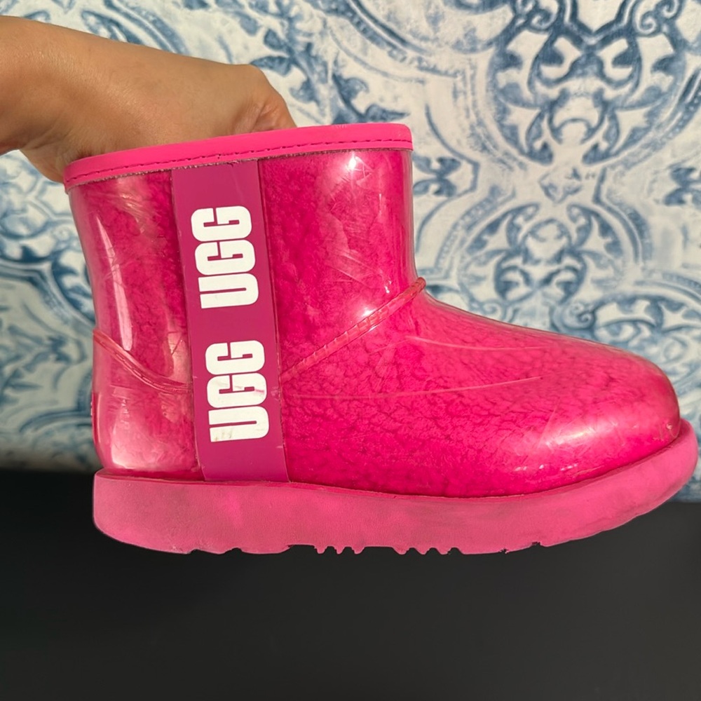 UGG Clear Pink Mini Rain Snow Boot